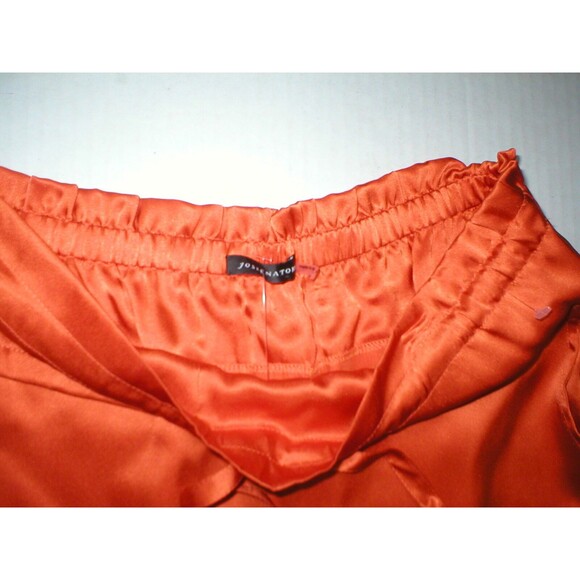 New NWT $290 Small Designer Josie Natori Silk Pants Orange Pockets Key Crop S - Picture 5 of 7